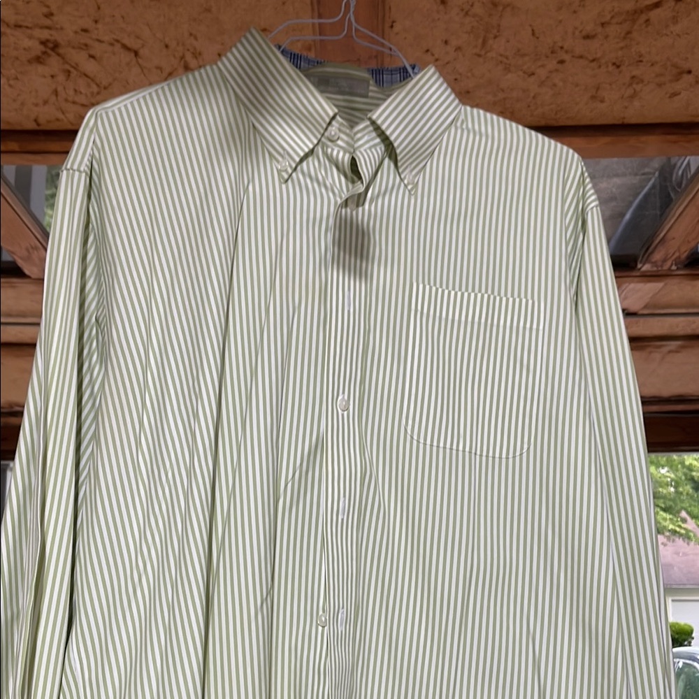 Men's Green Striped Shirt